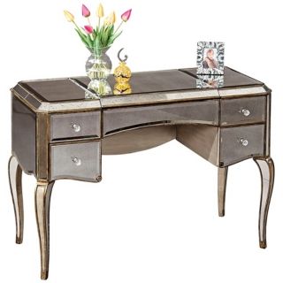 Mirrored Gold Cabriole Leg Desk/Vanity   #Y4844