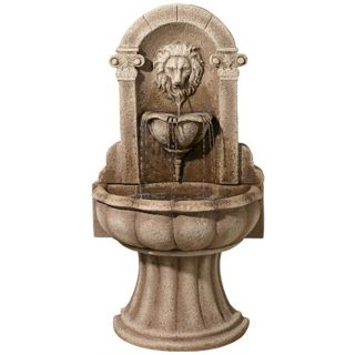 Reconstituted Granite Lion Wall Fountain   #R5927