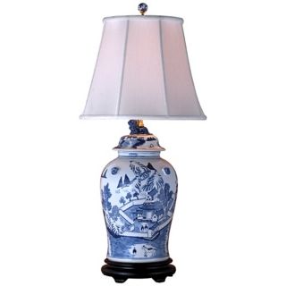 Blue and White Hang Porcelain Wine UrnTable Lamp   #V2472