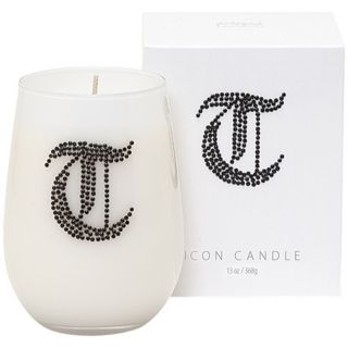 Letter "T" Fragrant Monogram Stemless Wine Glass Candle   #W4771