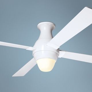 56" Modern Fan Gusto White Hugger Ceiling Fan with Light Kit   #U5619