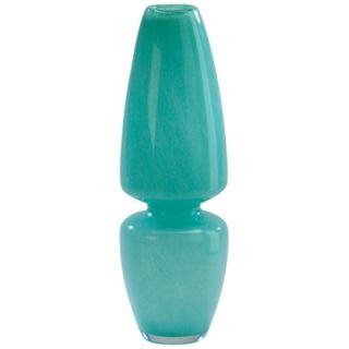 Turquoise Glass Slender Vase   #R0685
