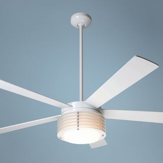 52" Modern Fan Pharos Gloss White with Light Ceiling Fan   #10007