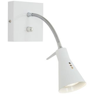 White Paddle Foot Plug In Halogen Wall Light   #U3265