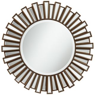 Golden Sunburst 30" Round Wall Mirror   #X6433