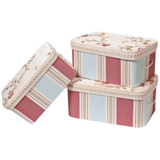 Set of 3 Cornelia Rectangle Striped Decorative Boxes   #V9910