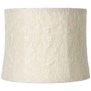 White Lace Cream Drum Lamp Shade 12x13x10 (Spider)   #U0986