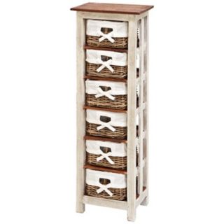 Solid Wood and Rattan Tall Cabinet   #W8456