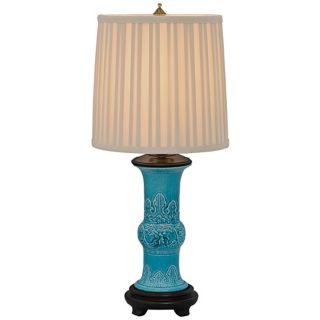 Ming Style Turquoise Porcelain Mini Table Lamp   #X0423