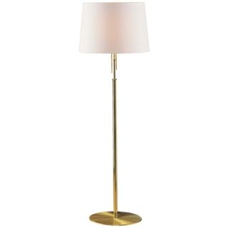 Holtkoetter Brushed Brass White Shade Floor Lamp   #M7496