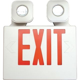 White with Red MR16 LED Emergency Light Exit Sign   #47714