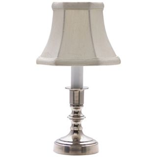Pewter White Shade Candle Light Accent Lamp   #J9041
