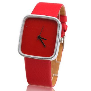 USD $ 5.69   Fashionable Quartz Wrist Watch with Red PU Band,