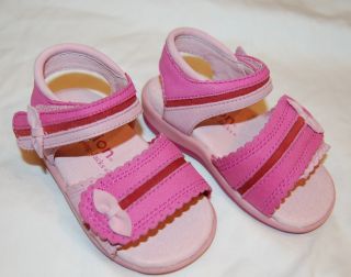 New Jumping Jacks Bow Peep Fushia Leather Baby Toddler Girls Sandals