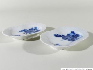 2X Royal Copenhagen Porzellan Beilagen Tellerchen Blaue Blume