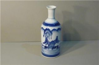 Japanese Seto Yaki Tokkuri Blue and White Porcelain