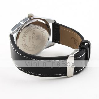 USD $ 6.69   Japan PC Movement Silver Shell Black Dial Black Genuine