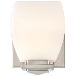 Possini 5" Wide Opal Glass Brushed Nickel Wall Sconce   #T6340