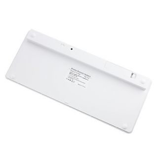 81 Key Slim Portable Rechargeable Bluetooth Wireless Keyboard   White