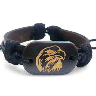 USD $ 3.79   Cow Bone Eagle Pattern Leather Bracelet,