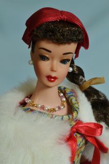 OOAK Vintage Brunette 1963 6 Ponytail Barbie Doll Repaint by