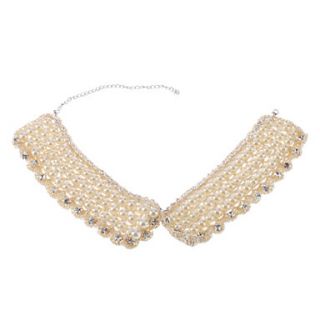 EUR € 5.97   Diamond Indlagt Pearl Aftagelig Collar Necklace, Gratis