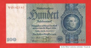 WW2 Nazi Germany 100 Mark Note 1935 with Swastika UNC