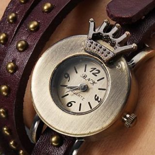 USD $ 7.49   Womens PU Analog Quartz Bracelet Watch (Purple),