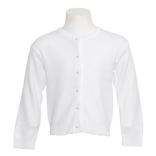 Julius Berger Girls 14 White Pearled Button Dress Cardigan Sweater