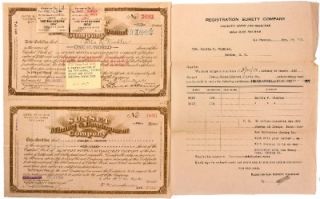 Sunset Mining and Development Company Stock and Transfer Document