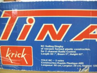 Vtg Krick Tina 21423 RC Sailing Dinghy Boat Sailboat Model Kit Plastic