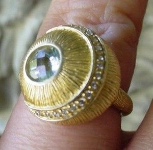 Shopnbc 18K My Michelle Aquamarine Diamond Ring 8 1 GR
