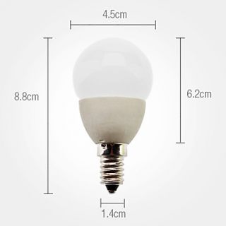 E14 2W 170 190LM 6000 6500K Natural White Light Bulb Céramique Boule