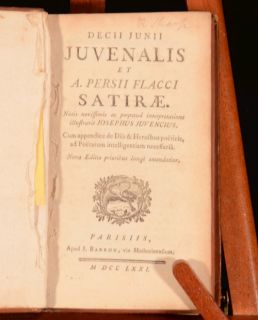 1771 Decii Junii Juvenalis Vita Juvenalis Et A Persii Flacci Satirae