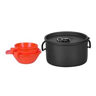 USD $ 34.89   2 3 People Camping Cookset(1.2L Pot+2PCS 200ML Bowl+2PCS