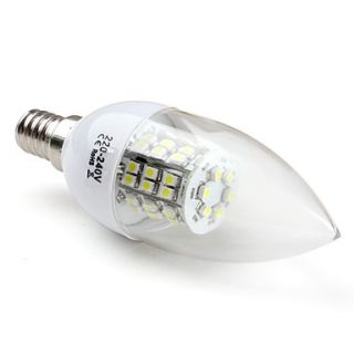 SMD 3528 E14 48led 200lm 2.8W bombillas blancas velas naturales (220