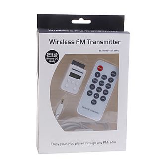 USD $ 9.66   Full Range FM Transmitter for iPod with Remote (White