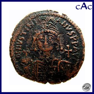 CAC Justinian I Follis Large M Antioch 527 262 Ad Year 13 Greek
