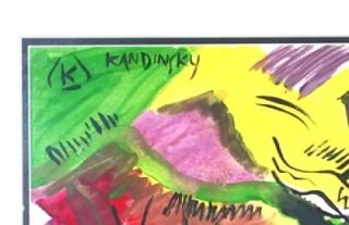 Fine Original Abstract Art Paper Wassily Kandinsky Russian Rare Signed