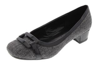 Karen Scott New Justis Black White Herringbone Block Heel Pumps Shoes