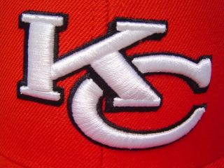 NFL Kansas City Chiefs Red Fitted Cap KC Logo Hat New