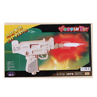 USD $ 8.49   Wooden 3D UZI Pistol Puzzle Toy,