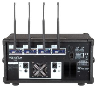 VocoPro Karaoke 900W Mixing Amp Mixer 4 UHF Wireless Microphone SD