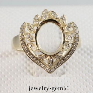 10 8mm Solid 14kt Y Gold vs Diamond Semi Mount Engagement Ring