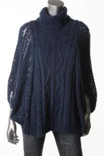 Karen Kane New Blue Cable Knit Oversized Cowl Neck Pullover Sweater XL