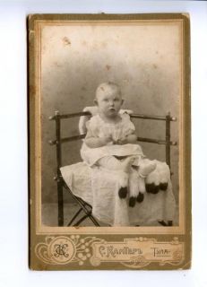 146682 Russia Tula Baby on Fur Vintage Cabinet Photo