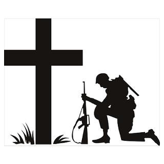 Wall Art  Posters  Soldier Praying at the Cross 01