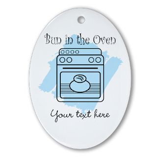 Baby Gifts  Baby Home Decor  Bun in the Oven (blue) Ornament