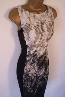 Ladies Karen Millen Snake Print Fitted Cotton Pencil Dress