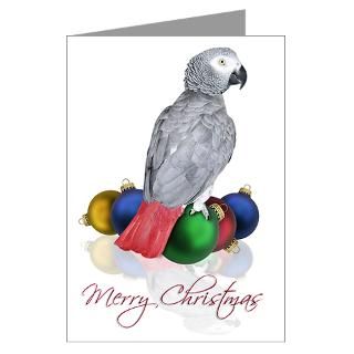 african grey christmas Greeting Card